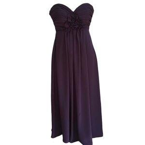 Bill Levkoff strapless maxi floral detail dress